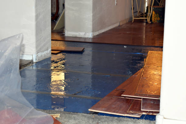 Professional Flood Damage Restoration technician working in Bondsville, MA